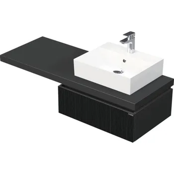 Koupelnový nábytek Koupelnová skříňka s umyvadlem Intedoor DESK 3D černá matná 130,5 x 44,4 x 50,2 cm DE 54 3D 130 P STORM 1Z A9276