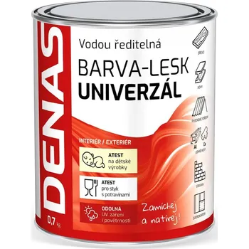 barva na kov Barva na sklo, obklady, umakart DENAS UNIVERSAL LESK + aditivum - 0,7 kg - 0230 středně hnědá