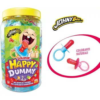 Bonbon Lízátko HAPPY DUMMY 450 g - DUDLÍK - 90 ks (jednotlivě balené / v dóze)
