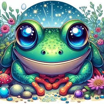 Obklad Panel, Žába v květinách Velikost panelu: 30x30 cm