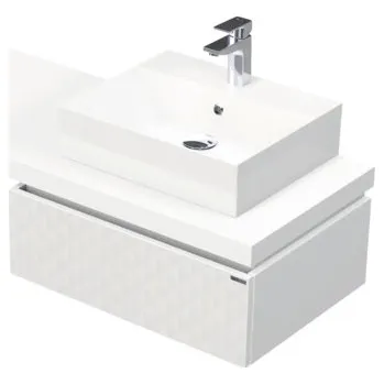 Koupelnový nábytek Koupelnová skříňka s umyvadlem Intedoor DESK 3D bílá matná 130,5 x 44,4 x 50,2 cm DE 54 3D 130 P STORM 1Z B073