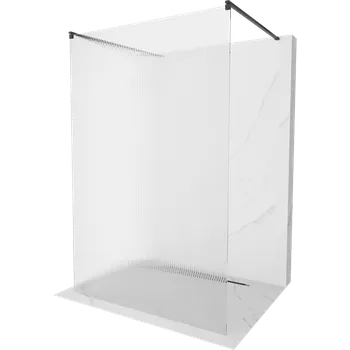 Mexen Kioto volně stojící sprchová stěna 140 x 200 cm, pruhy 8 mm, černá - 800-140-002-70-09 Sprchové stěny