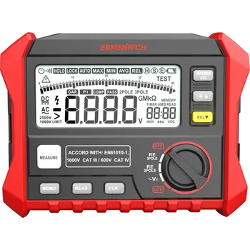 Revizní přístroj Tester zemního odporu Ermenrich Ping ET60 Černý