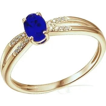 Prsten Prsten se safírem a diamanty vel.55 Velikost a váha prstenu: 55