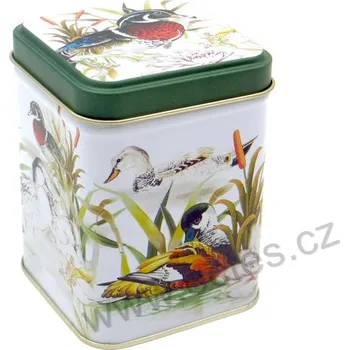 Dóza na potraviny DUCKS plechová dóza na čaj 7420 barevné kachny v rákosí
