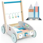 Kostky - Barevné ve vozíku, Chodítko 5v1 modré (UMU)