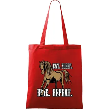 Eat Sleep Ride Repeat Western - Taška bavlněná - 42 x 38 cm ( Červená )