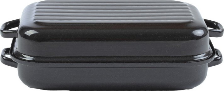 BELIS Sfinx Smaltovaný dvoupekáč s žebrováním 40 cm - PEKÁČE