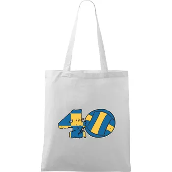 Volejbal kulaté narozeniny 40 - Taška bavlněná - 42 x 38 cm ( Bílá )