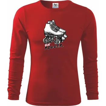 Chlapecké tričko Lady on roller - Triko dětské Long Sleeve - 122 cm/6 let ( Červená )
