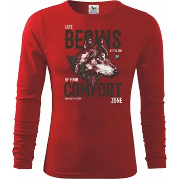 Chlapecké tričko Wolf life - Triko dětské Long Sleeve - 122 cm/6 let ( Červená )