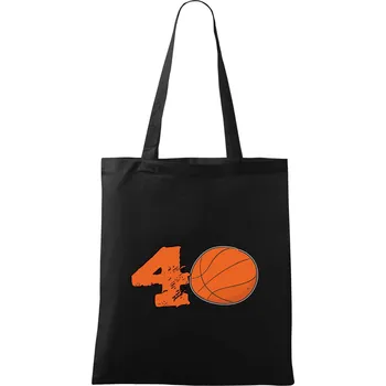 Basketball kulaté narozeniny 40 - Taška bavlněná - 42 x 38 cm ( Černá )