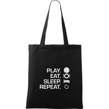 Play Eat Sleep Repeat volejbal - Taška bavlněná - 42 x 38 cm ( Černá )
