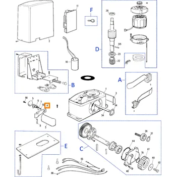 Pohon brány Nice BMMSAR02.45671 odblokovací páka pro THOR