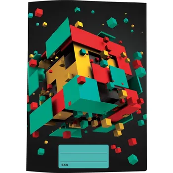 Sešit sešit 544 s 3D motivem, A5, 40 listů,linkovaný, motiv kostky