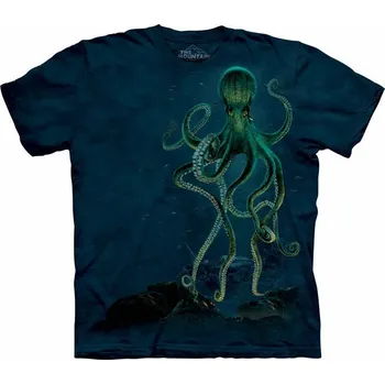 Pánské tričko Pánské batikované triko The Mountain - Zelená chobotnice - Octopus - zelené Velikost: M