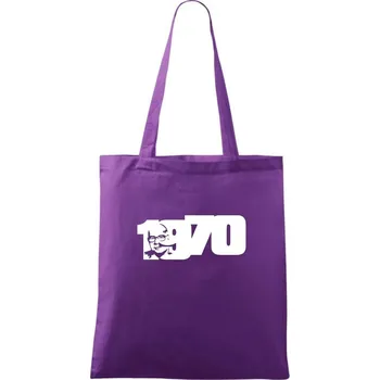 Nákupní taška Husákovo dítě - 1970 - Taška bavlněná - 42 x 38 cm ( Fialová )