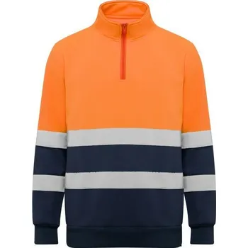 Pánská mikina Roly SPICA mikina Reflex kr. zip oranž/navy 3XL