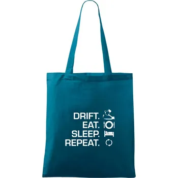 Drift Eat Sleep Repeat - Taška bavlněná - 42 x 38 cm ( Petrolejová )