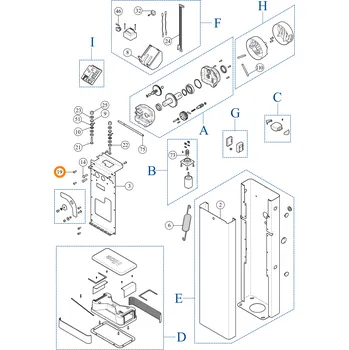 Pohon brány Nice V8X20C.5105 Montážní šroub převodového motoru X-Bar
