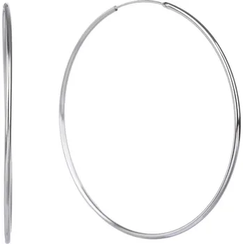 Náušnice Bealio BEALIO Stříbrné náušnice HLADKÉ KRUHY 60 mm 03-05758-1112