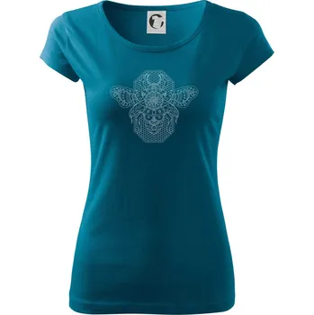 Dámské tričko Steampunk včela černobílá - Dámské triko Pure - M ( Petrolejová )