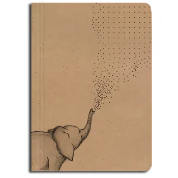Notes tečkovaný - A6 - kraft - Slon