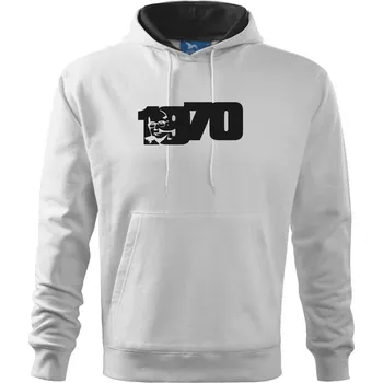 Pánská mikina Husákovo dítě - 1970 - Mikina pánská Cape s kapucí - 4XL ( Bílá )