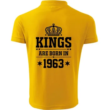 Pánská košile Kings are born in 1963 - Polokošile pánská Pique Polo 203 - 4XL ( Žlutá )