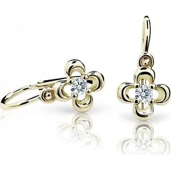 Náušnice Cutie Kids Jewellery c2013-10-10-x-1 Zlaté dětské náušnice na brizuru Cutie kytičky C2013 – zlatý šperk ryzosti 585/1000 v Dárkovém balení s Certifikátem GBEYB-00187