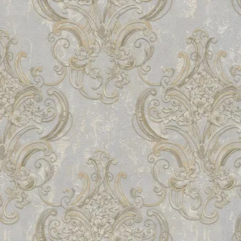 Tapeta Světle šedá stříbrná a zlatá luxusní zámecká tapeta na zeď 83418, Mirabilia, Emiliana Parati