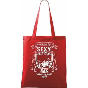 Nákupní taška Nesnáším být sexy - Rak - Taška bavlněná - 42 x 38 cm ( Červená )