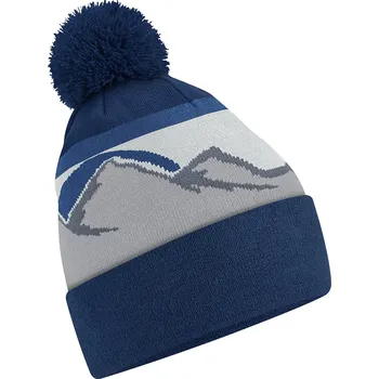 Čepice Beechfield Pletená čepice s bambulí "Mountain Peaks" B395R Velikost: uni, Barva: námořní modrá