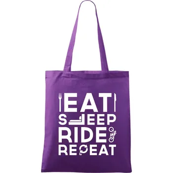Eat sleep ride moto - Taška bavlněná - 42 x 38 cm ( Fialová )