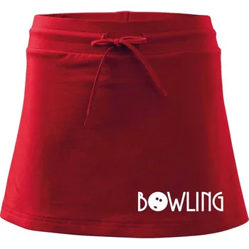 Dámská sukně Bowling nápis - Sportovní sukně - two in one - L ( Červená )