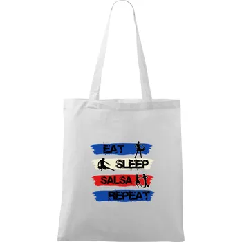 Eat sleep salsa repeat - Taška bavlněná - 42 x 38 cm ( Bílá )