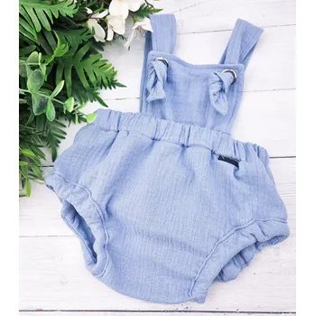 Dívčí kraťasy Kulišárny Laclové mušelínové pumpky POWDER BLUE VELIKOST: 80