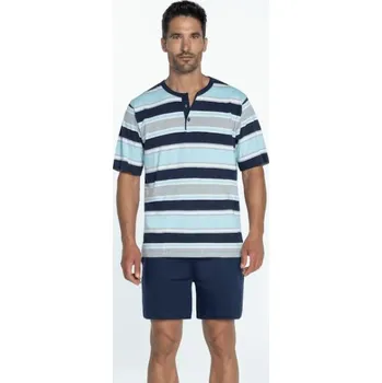 Pánské pyžamo Soft Cotton GUASCH Pánské pyžamo JORGE L Modrá GUASCH Pánské pyžamo JORGE L Modrá - 8431204616216