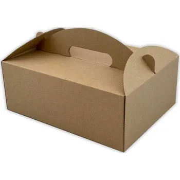 Party nádobí Nosič na zákusky papírový 265x200x100mm, hnědý, 50 ks