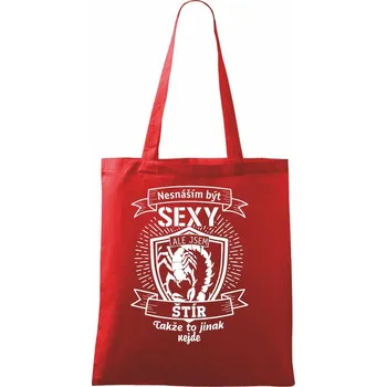 Nákupní taška Nesnáším být sexy - Štír - Taška bavlněná - 42 x 38 cm ( Červená )
