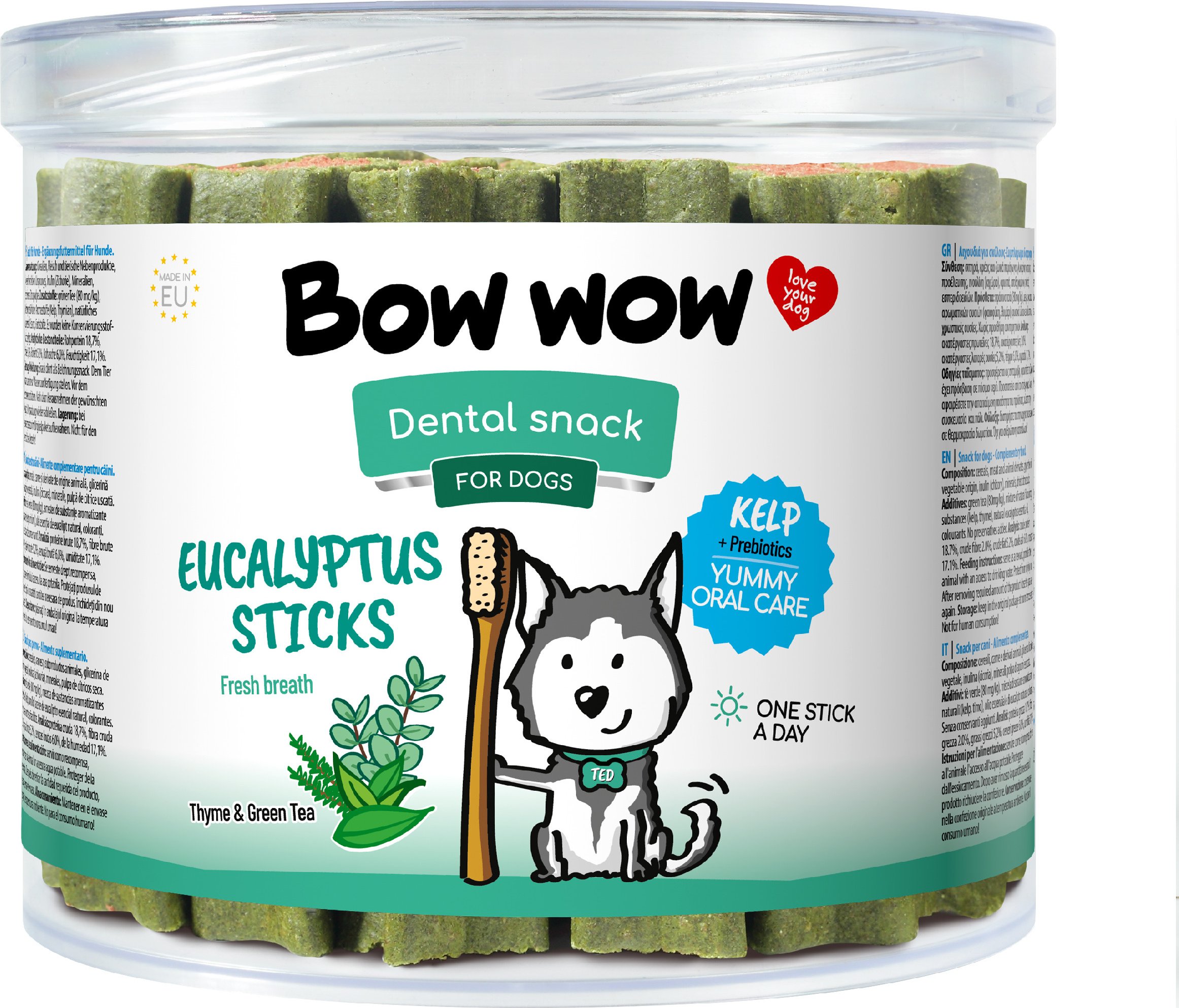 Dentální tyčinky Bow wow s eukalyptem 30 ks