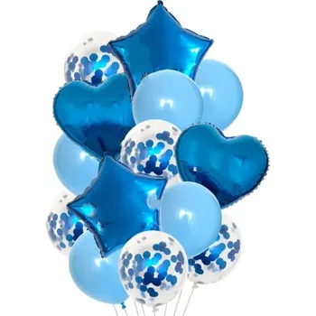 Balónek Fóliové a latexové balónky s konfetami modrá