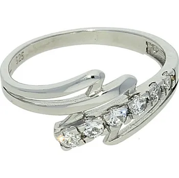 Prsten Goldstore Stříbrný prsten osazen bílými zirkony Velikost: 55