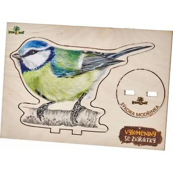 Dřevěná hračka Lesní svět Vylomeniny se zvířátky S - sýkora