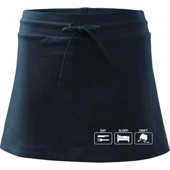 Dámská sukně Eat sleep Drift - Sportovní sukně - two in one - L ( Námořní modrá (velmi tmavá - téměř černá) )
