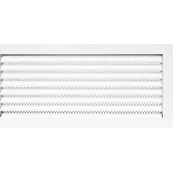 Větrací mřížka Ventishop TVMb 500x200 hranatá kovová mřížka s jemnou mřížkou a přírubou, bílá