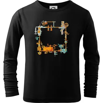 Chlapecké tričko Steampunk barevná sestava - Triko dětské Long Sleeve - 122 cm/6 let ( Černá )