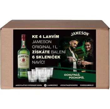 Whisky Jameson 4x1L + 6x sklo (promoset)