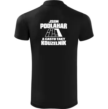 Pánská košile Podlahář kouzelník - Polokošile Victory sportovní (dresovina) - M ( Černá )