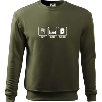 Chlapecké tričko Eat sleep poker - Mikina Essential dětská - 158 cm/12 let ( Military )